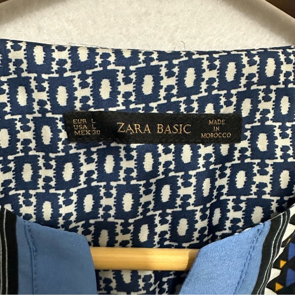 Zara Womens Moroccan Tunic Blouse Lightweight Multicolor 3/4 sleeve Size L - Picture 3 of 6